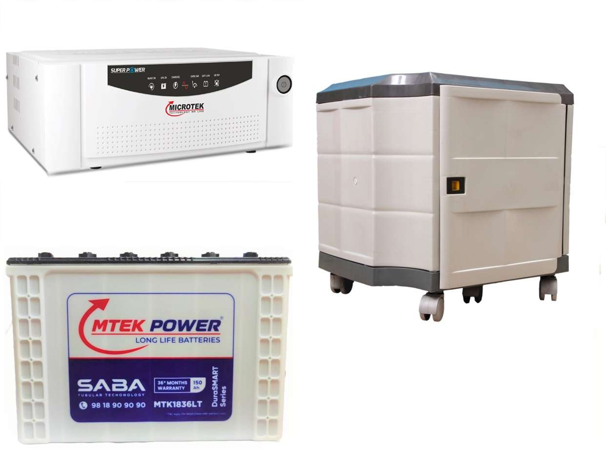 Microtek Super Power 1100 Inverter + Microtek Saba 1836LT 150 AH Tall